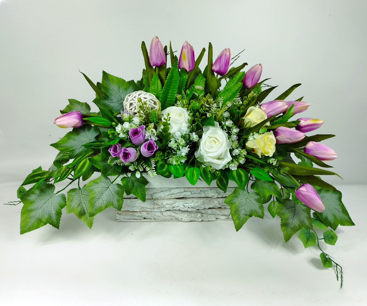 Duży stroik wiosenny z tulipanami Onebia (4235446)